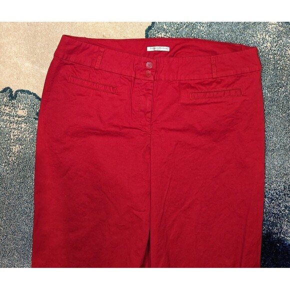 Dalia Collection Size 14 Red Casual Chino Ankle Pants - Picture 4 of 5